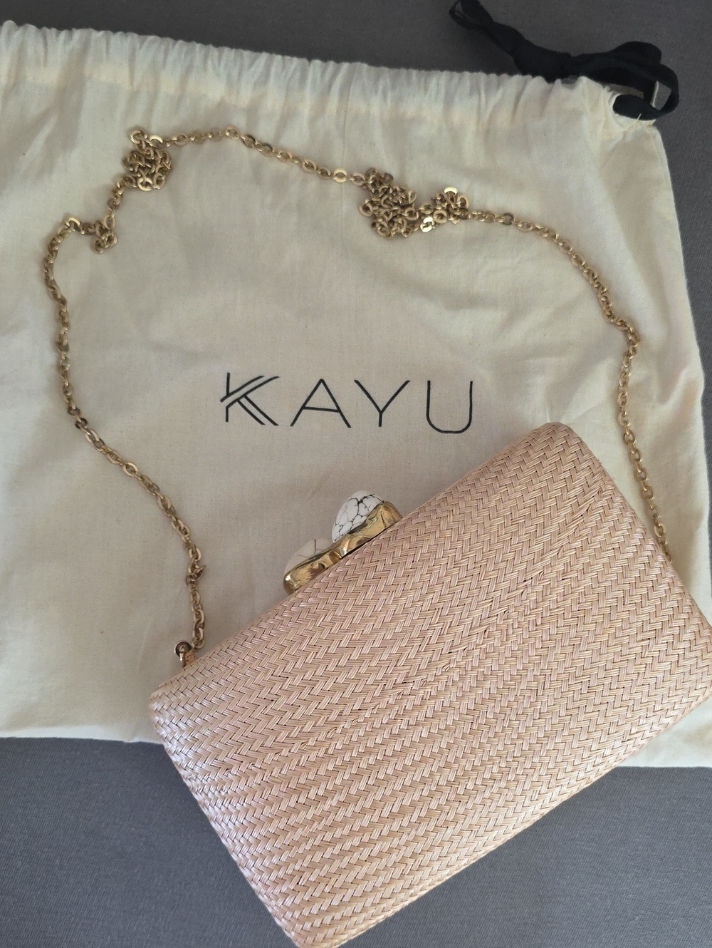 Kayu Jen Clutch With White Stone